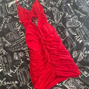Red party dress